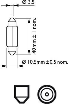 PHILIPS 12864CP - Kvēlspuldze, Numura apgaismojuma lukturis ps1.lv