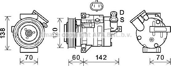 Prasco CTK052 - Kompresors, Gaisa kond. sistēma ps1.lv