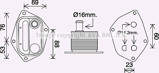 Prasco HY3459 - Eļļas radiators, Motoreļļa ps1.lv