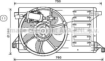 Prasco MZ7554 - Ventilators, Motora dzesēšanas sistēma ps1.lv