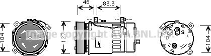 Prasco VNK050 - Kompresors, Gaisa kond. sistēma ps1.lv
