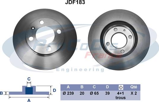 Procodis France JDF183 - Bremžu diski ps1.lv