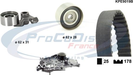 Procodis France KPE9019B - Ūdenssūknis + Zobsiksnas komplekts ps1.lv