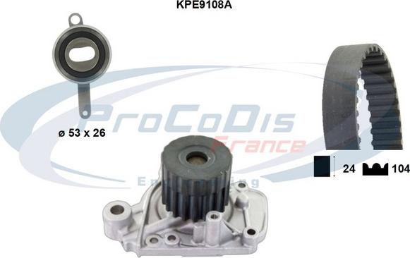 Procodis France KPE9108A - Ūdenssūknis + Zobsiksnas komplekts ps1.lv