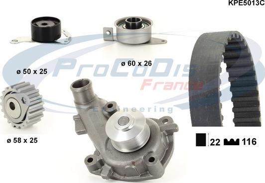 Procodis France KPE5013C - Ūdenssūknis + Zobsiksnas komplekts ps1.lv