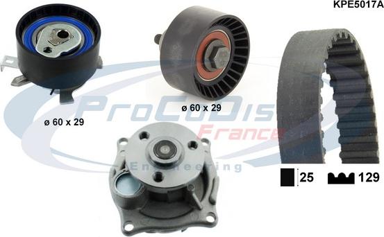 Procodis France KPE5017A - Ūdenssūknis + Zobsiksnas komplekts ps1.lv