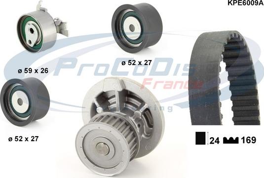 Procodis France KPE6009A - Ūdenssūknis + Zobsiksnas komplekts ps1.lv