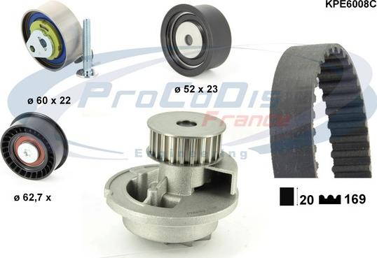 Procodis France KPE6008C - Ūdenssūknis + Zobsiksnas komplekts ps1.lv