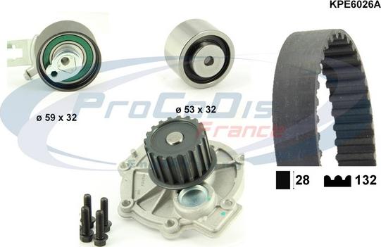 Procodis France KPE6026A - Ūdenssūknis + Zobsiksnas komplekts ps1.lv