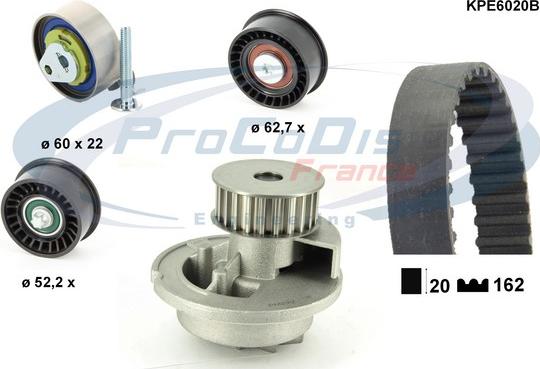 Procodis France KPE6020B - Ūdenssūknis + Zobsiksnas komplekts ps1.lv