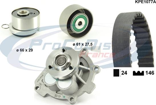 Procodis France KPE1077A - Ūdenssūknis + Zobsiksnas komplekts ps1.lv