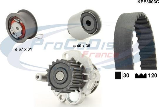 Procodis France KPE3003C - Ūdenssūknis + Zobsiksnas komplekts ps1.lv