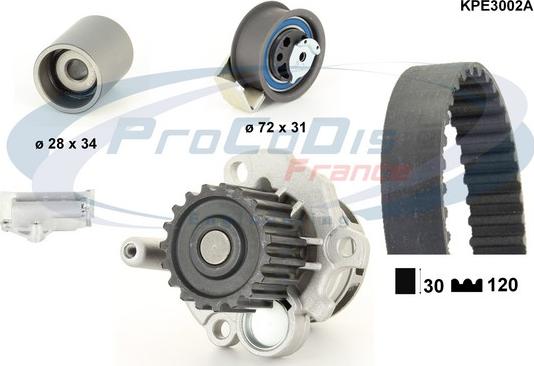 Procodis France KPE3002A - Ūdenssūknis + Zobsiksnas komplekts ps1.lv