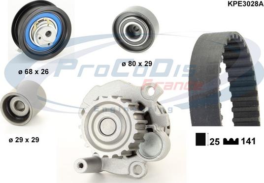 Procodis France KPE3028A - Ūdenssūknis + Zobsiksnas komplekts ps1.lv