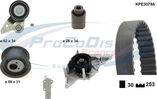 Procodis France KPE3079A - Ūdenssūknis + Zobsiksnas komplekts ps1.lv