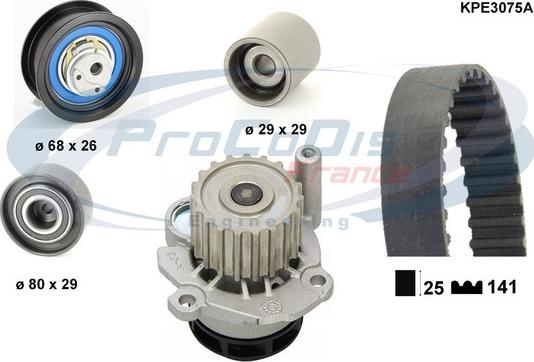 Procodis France KPE3075A - Ūdenssūknis + Zobsiksnas komplekts ps1.lv