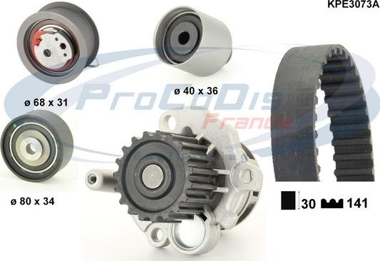 Procodis France KPE3073A - Ūdenssūknis + Zobsiksnas komplekts ps1.lv