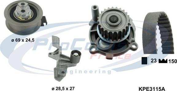 Procodis France KPE3115A - Ūdenssūknis + Zobsiksnas komplekts ps1.lv