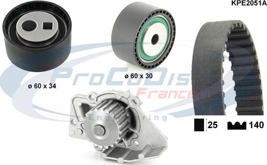 Procodis France KPE2051A - Ūdenssūknis + Zobsiksnas komplekts ps1.lv