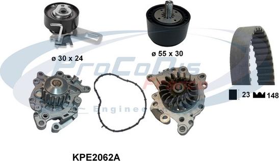 Procodis France KPE2062A - Ūdenssūknis + Zobsiksnas komplekts ps1.lv