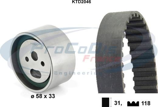 Procodis France KTD2046 - Zobsiksnas komplekts ps1.lv