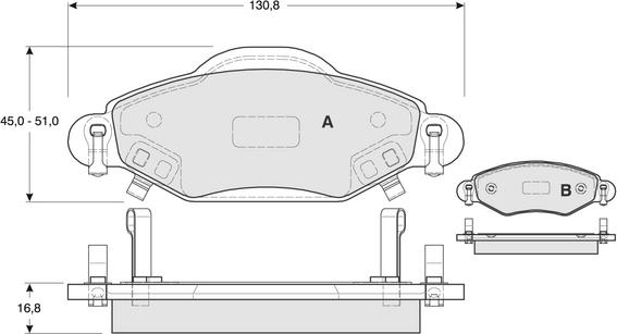 DJ Parts BP1350 - Bremžu uzliku kompl., Disku bremzes ps1.lv