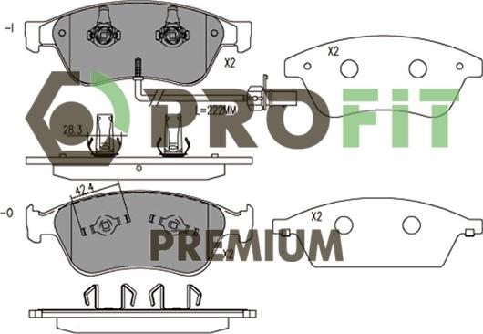 Profit 5005-1832 - Bremžu uzliku kompl., Disku bremzes ps1.lv