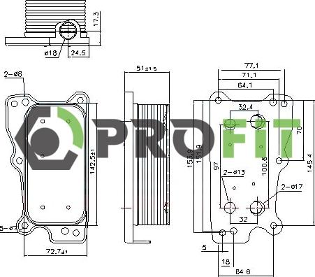 Profit 1745-0061 - Eļļas radiators, Motoreļļa ps1.lv