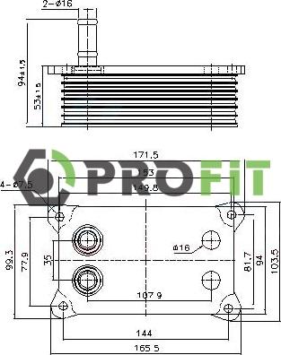 Profit 1745-0008 - Eļļas radiators, Motoreļļa ps1.lv