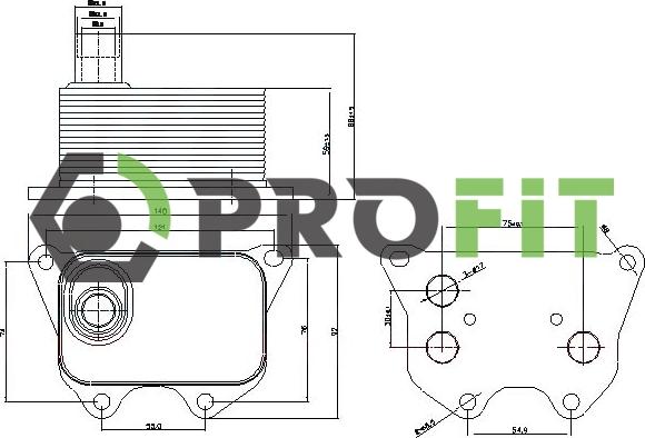 Profit 1745-0032 - Eļļas radiators, Motoreļļa ps1.lv