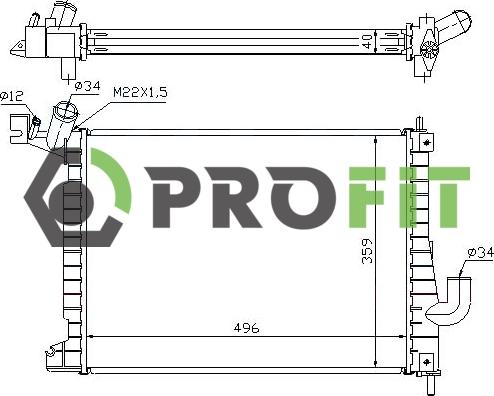 Profit 1740-0398 - Radiators, Motora dzesēšanas sistēma ps1.lv