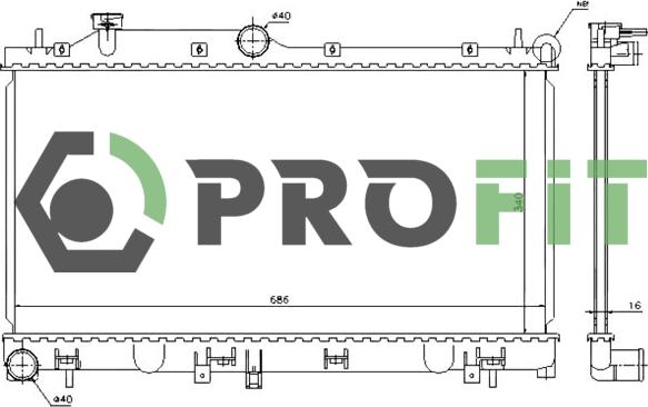 Profit 1740-0351 - Radiators, Motora dzesēšanas sistēma ps1.lv