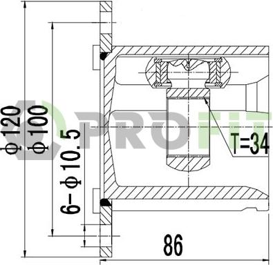 Profit 2810-2032 - Šarnīru komplekts, Piedziņas vārpsta ps1.lv