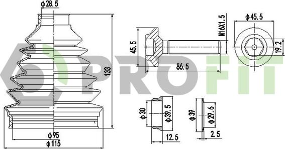 Profit 2710-0031 XLB - Putekļusargs, Piedziņas vārpsta ps1.lv