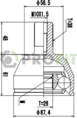 Profit 2710-1510 - Šarnīru komplekts, Piedziņas vārpsta ps1.lv