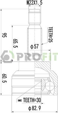 Profit 2710-3064 - Šarnīru komplekts, Piedziņas vārpsta ps1.lv