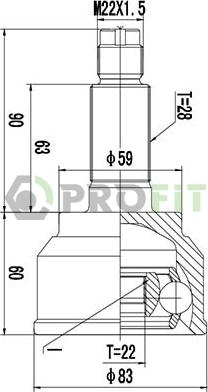 Profit 2710-3012 - Šarnīru komplekts, Piedziņas vārpsta ps1.lv