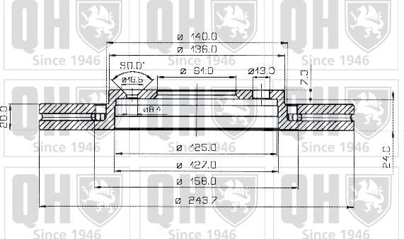 Quinton Hazell BDC3553 - Bremžu diski ps1.lv