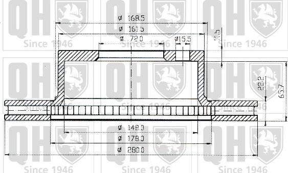 Quinton Hazell BDC3746 - Bremžu diski ps1.lv