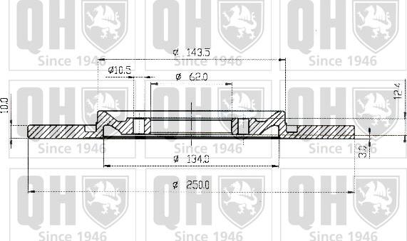 Quinton Hazell BDC3738 - Bremžu diski ps1.lv