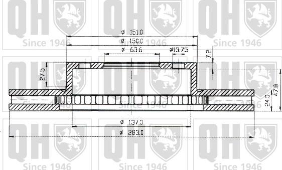 Quinton Hazell BDC3728 - Bremžu diski ps1.lv