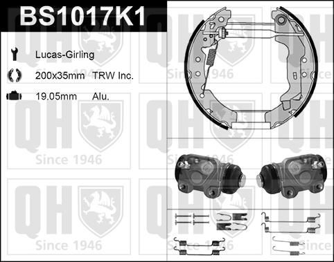 Quinton Hazell BS1017K1 - Bremžu loku komplekts ps1.lv