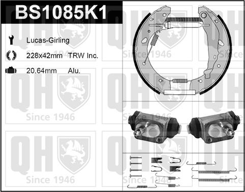 Quinton Hazell BS1085K1 - Bremžu loku komplekts ps1.lv