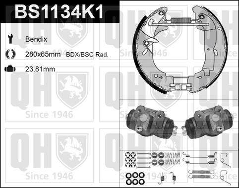 Quinton Hazell BS1134K1 - Bremžu loku komplekts ps1.lv