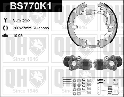 Quinton Hazell BS770K1 - Bremžu loku komplekts ps1.lv