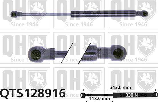 Quinton Hazell QTS128916 - Gāzes atspere, Motora pārsegs ps1.lv