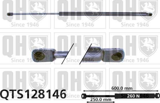 Quinton Hazell QTS128146 - Gāzes atspere, Bagāžas / Kravas nodalījuma vāks ps1.lv