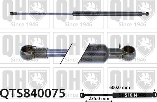 Quinton Hazell QTS840075 - Gāzes atspere, Bagāžas / Kravas nodalījuma vāks ps1.lv