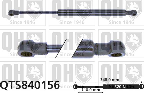 Quinton Hazell QTS840156 - Gāzes atspere, Bagāžas / Kravas nodalījuma vāks ps1.lv