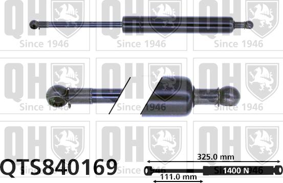 Quinton Hazell QTS840169 - Gāzes atspere, Bagāžas / Kravas nodalījuma vāks ps1.lv